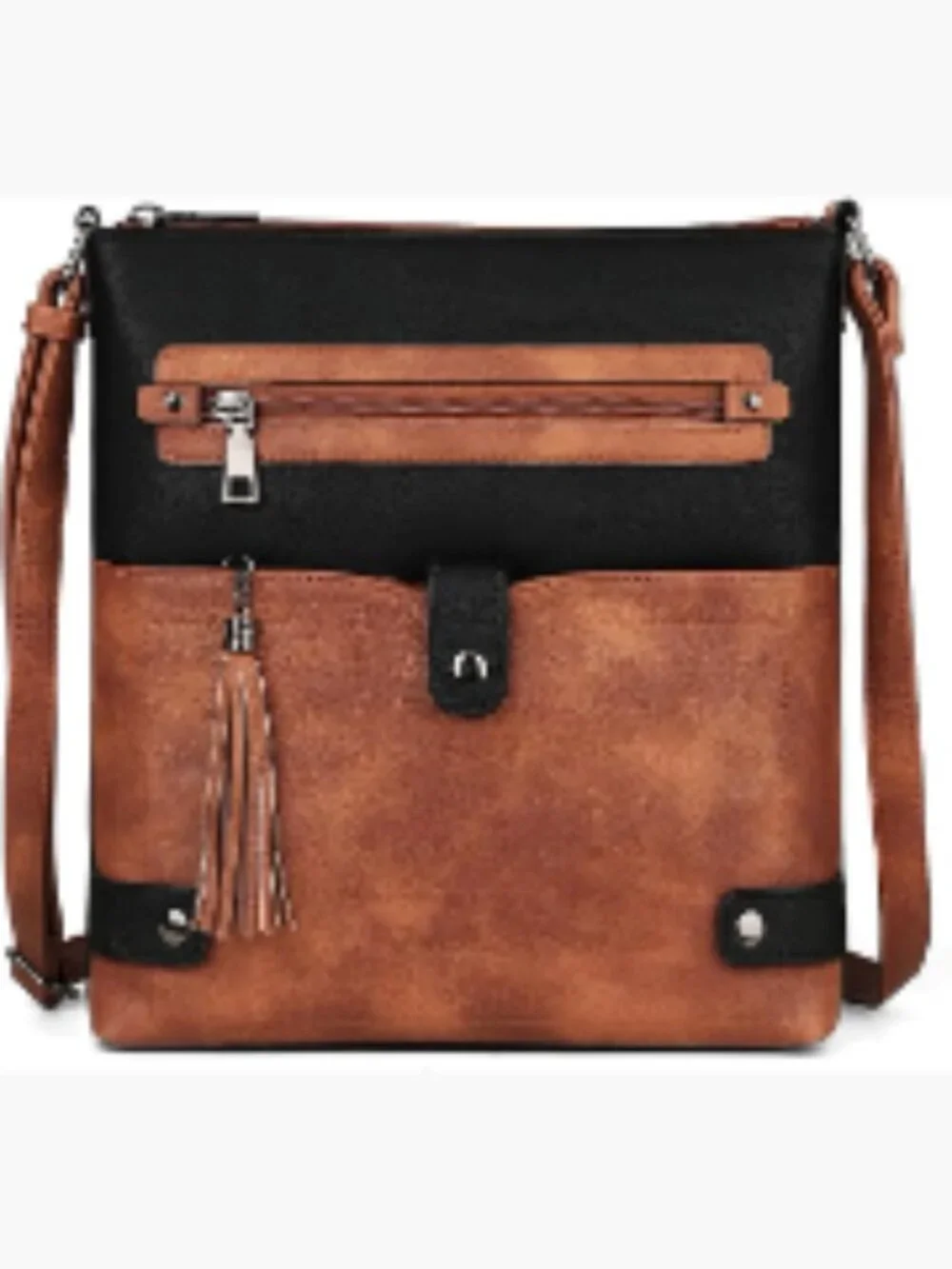 Waterproof Faux Leather Crossbody Bag for Women, Multi-Pocket Shoulder Handbag
